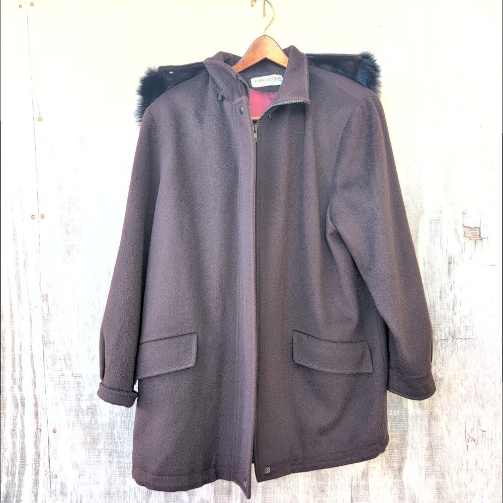 Vintage 80's Forecaster of Boston Wool Blend Coat Chocolate Brown Women's 10